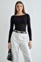 Boat Neck Transparent Blouse