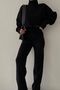 Knitwear Crop Trousers Set Black - 5