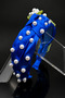 Bym Pearl Grape Blue Women's Hair Crown Hand Embroidered Evening Dress Special Design Hair Accessory - 4