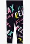 Girl's Tights Colorful Text Printed 8-14 Years, Navy Blue - 2