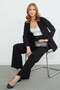 Double Sleeve Shawl Collar Blazer Jacket - 4