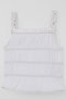 Girl's T-Shirt with Straps and Rubber Detail, Ages 6-12, Ecru - 5