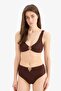Regular Fit Wrinkled Textured Brown Bikini Top E0206Ax25Sm - 2