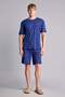 %100 Cotton New Regular Fit Short Sleeve 2-Piece Indigo Shorts Pajama Set I0686Ax26Hs - 2