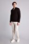 Standard Fit Regular Cut Mock Neck Half-Zip Basic Plain Knit Sweater A5184AX24AU - 2