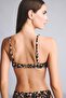 Regular Fit Leopard Patterned Wrinkled Textured Fabric Bikini Top G7037Ax26Sm - 5