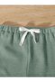 Baby Kids Cotton Waffle V-Neck Summer 2-Piece T-Shirt and Shorts Set - Green - 5