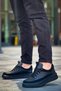 Kb-006 kuback black leather high sole lace-up daily men's shoes - 2