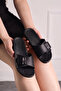 Daily Women's Black Slippers Buckle Heels Comfortable Soft Sole Oval Toe Shoes 323 - 3