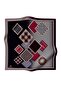 100% Twill Silk Scarf with Plaid Pattern Black - Burgundy Color 90X90 Scarf Sewing Shape: Hand Sewing - 7