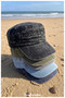 Unisex Vintage Washed Castro Hat - Distressed Military Style Cap - 8