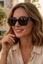 Women's uv400 black oversize sunglasses with gold detail wp25-08 c2 - 3