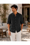 100% Cotton Muslin Shirt, High Collar Foldable Sleeves Comfortable Fit Summer Shirt - 4