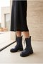 Genuine Leather Navy Blue Long Lace-Up Thick Sole Women's Boots – Stylish and Durable Winter Fashion - 2