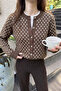 Women's Polka Dot Buttoned Knitwear Cardigan - Luxury Vintage Patterned Brown/White Soft Knit Seasonal Sweater&Cardigan - 5