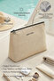 Thermal Insulated Sun-Protective Water-Repellent Stain-Resistant Jute Linen Makeup Medicine Bag 23X16X7
