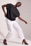 Women's Shirt Short Sleeve Oversize Shirt Crop Tie Shirt Cotton Loose Stand Collar Casual Shirt Blouse Black - 6