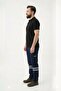 Black Polo Collar Short Sleeve Work T-Shirt Combed Cotton Fabric - 5