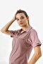 Dusty Rose Polo Collar Doctor Nurse Medical Scrubs Set Luxury Lycra Fabric - 4