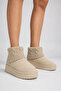 Sweater Suede Thick Sole Winter Women's Boots with Fur Inside - Beige - 4