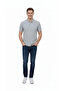 Men's Pique Fabric Buttoned Collar Regular Fit Casual Short Sleeve T-Shirt - Gray - 2