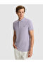 Lilac Slim Fit 100% Cotton Buttoned Polo Collar Basic T-Shirt 50291625-Vr034 - 3