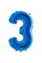 3 number foil balloon blue 40 inch 100cm
