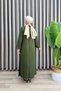 Çi̇ğdem Elbi̇se Khaki Viscose Fabric Women's Dress with Tassel and Embroidery Detail - 4