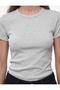 Slim Fit Short Sleeve Crew Neck Cotton Ribbed Basic T-Shirt - 4