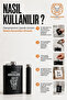 240ml 8oz Stainless Steel Matte Black Pocket Hip Flask Tiger Printed Leak-Proof Whiskey Flask 722910 - 2
