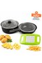 Enamel Frying Pots and Pans Set of 2 Induction-Compatible 26 cm Vok Pan and 24 cm Frying Pan with Potato and Fruit Slicer as a Gift
