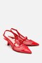 Women's patent red mesh stiletto - 2