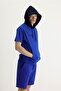 Hooded Half Sleeve Printed Cotton Sweatshirt - 3