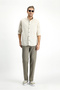 Long Sleeve Regular Fit Button Collar Linen Look Sports Cotton Shirt - 4