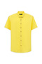 Short Sleeve Regular Fit Button Collar Linen Look Cotton Sports Shirt - 2