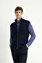 Patterned Zippered Wool Knit Vest