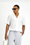 Short Sleeve Regular Fit Sporty Patterned Cotton Seersucker Shirt - 5