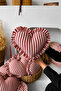 Lovely Heart Ruffled Linen Padded Pillow / Throw Pillow 30cm