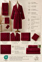 Eldy Striped Bathrobe Set, 4 Pieces, 100% Cotton Certified Şalyaka Bathrobe Set - Burgundy - 6