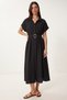 Belted Summer Ayrobin Shirt Dress Lgx0009 Black - 2