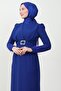 Feather Detail Hijab Dress Night Blue - 5