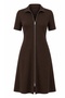 Women's Short Sleeve Double Zipper Mini Modal Dress - 5