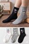 3 Pairs of Emoji Patterned Unisex Colorful Socks Cotton Soft Textured College Socks
