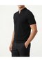 Italian Style Slim Fit Men's Polo V-Neck Short-Sleeved Knitwear T-Shirt Black T20045-01 - 2