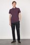 Purple Polo Collar Short Sleeve Pocketless Slim Fit Cotton T-Shirt 1011260154 - 2