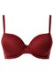 Women's Burgundy Ribbed Fabric Supported Bra - 2
