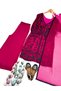 Magenta Faux Georgette Top Bottom & Dupatta Set - HRT7958 | Magenta - 6