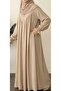 İkra Tesettür Zippered Robali Ferace Dress Beige - 5
