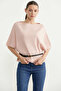 Low Sleeve Knitwear T-Shirt with Belt Accessory - Powder - 3