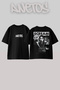 Scream Movie Design Back Printed Cotton Black Oversize T-Shirt